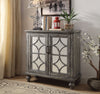 Console Table With 2 Doors, Weathered Gray