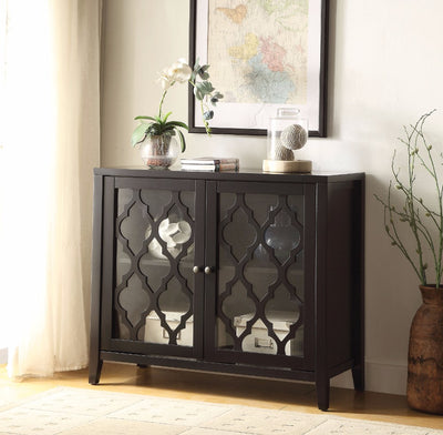 Console Table With 2 Doors, Black