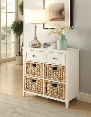 Console Table With 6 Drawers, White