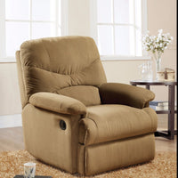 Microfiber Glider Recliner, Light Brown