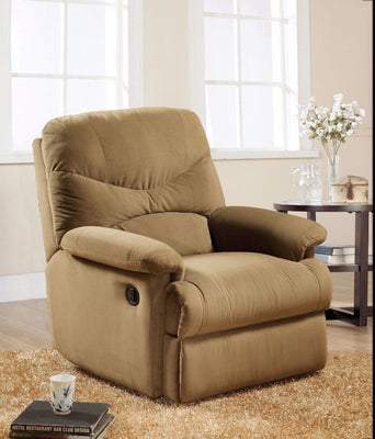 Microfiber Glider Recliner, Light Brown