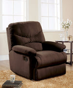 Microfiber Glider Recliner, Chocolate Brown