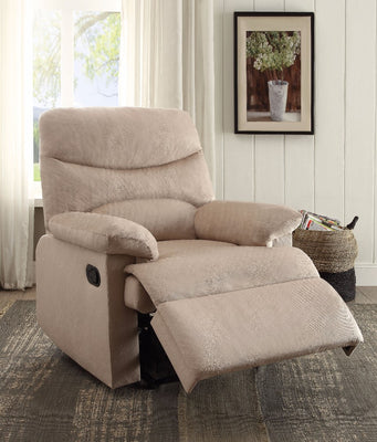 Smart Looking Recliner, Beige Woven Fabric