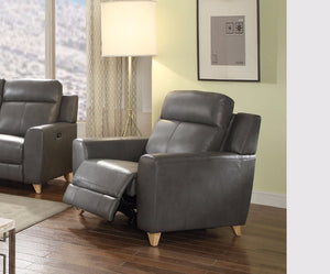 Recliner (Power Motion), Gray Leather-Aire Match