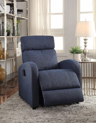 Concha Recliner with Power Lift, Blue Fabric