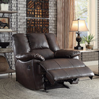 Glider Recliner, Dark Brown Leather-Aire