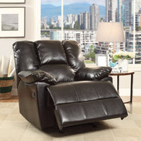 Glider Recliner, Black Leather-Aire