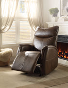 Rocker Recliner, Brown Leather-Aire