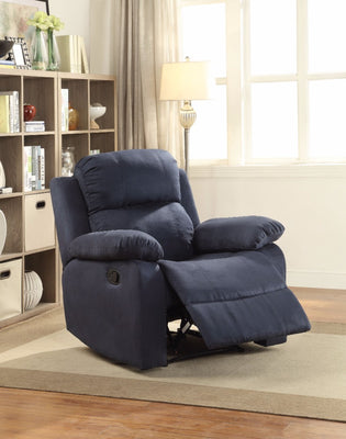 Lovely Glider Recliner , Blue Microfiber