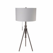 Contemporary Table Lamp, Brushed Steel