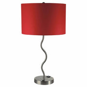 Contemporary Table Lamp With Adjustable Socket, Set Of Two, Red