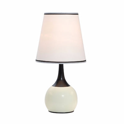 Contemporary Touch Lamp, Gold and White