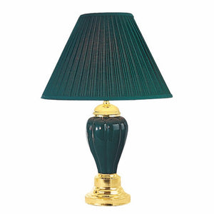 Traditional Style Table Lamp, Set of 6, Hunter Green