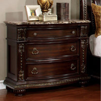 Traditional Style Night Stand, Brown Cherry