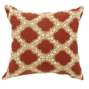 Contemporary Small Pillow With Pattern Fabric, Red Finish, Set of 2