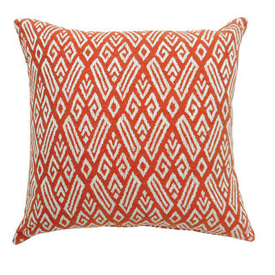 Contemporary Big Pillow With pattern Fabric, Red Finish, Set of 2
