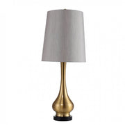 Contemporary Table Lamp, Gold Base With White Shade