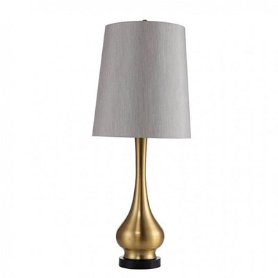 Contemporary Table Lamp, Gold Base With White Shade