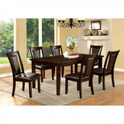 Transitional Dining Table With 18" Leaf, Dark Cherry