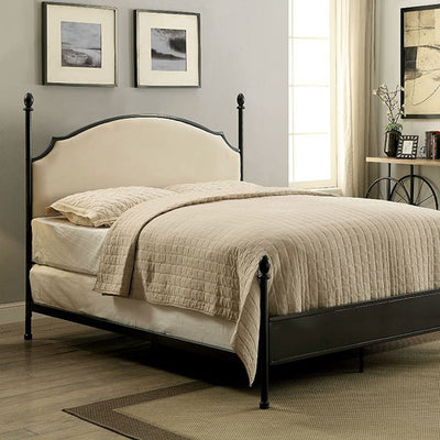 Transitional Twin Size Metal Bed, Black
