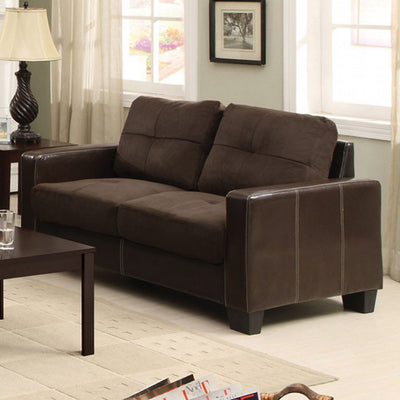 Contemporary Style Love Seat , Chocolate, Espresso