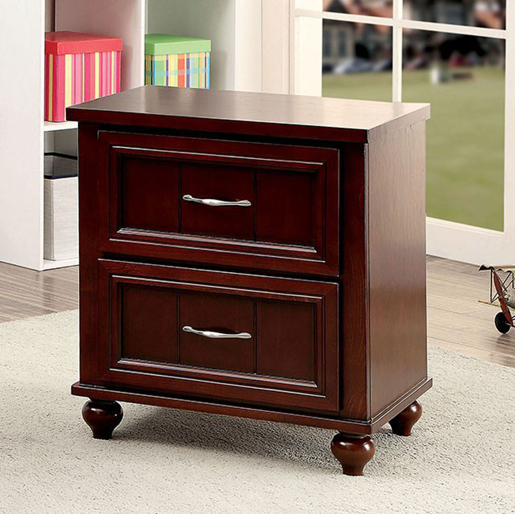 Contemporary Nightstand, Espresso Finish