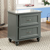 Contemporary Nightstand, Gray Finish