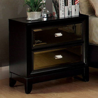 Contemporary Style Nightstand, Black