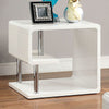 Contemporary Style End Table, White