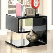 Contemporary Style End Table, Black