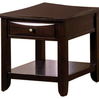 Transitional End Table, Espresso Finish