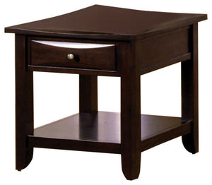 Transitional End Table, Espresso Finish