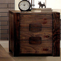 Transitional Nightstand, Rustic Natural Tone