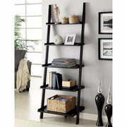 Contemporary Ladder Shelf, Black Finish
