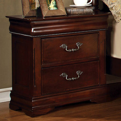 Contemporary Night Stand In Cherry Finish