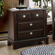 Contemporary Night Stand In Brown Cherry Finish