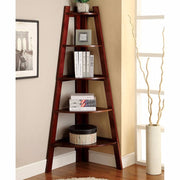Contemporary Ladder Shelf In Cherry Finish