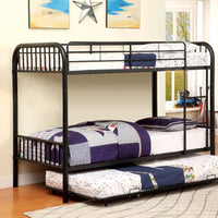 Metal Twin-Twin Bunk Bed, Black