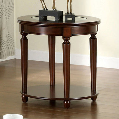 Contemporary End Table, Dark Cherry