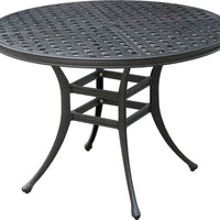 Contemporary Round Patio Dining Table , Dark Gray