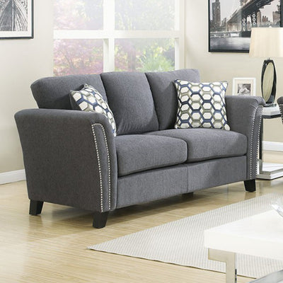 Contemporary Love Seat, Gray