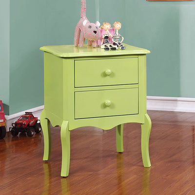 Traditional Style Night Stand Apple Green