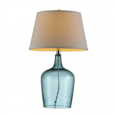 Contemporary  Ocean Breeze Glass Table Lamp, Blue