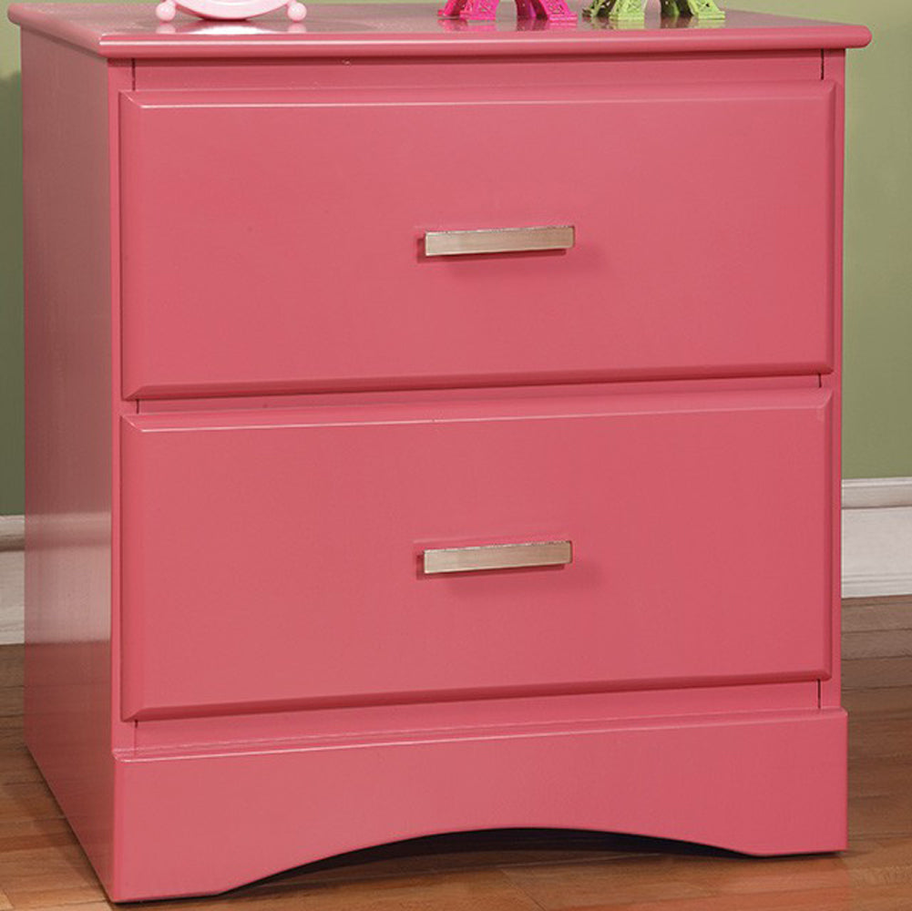 Transitional Style Night Stand, Pink