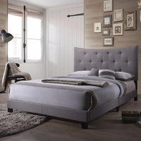 Luxurious Contemporary Style Upholstered Queen Bed, Grey