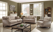 Sofa with 2 Pillows, Beige Fabric