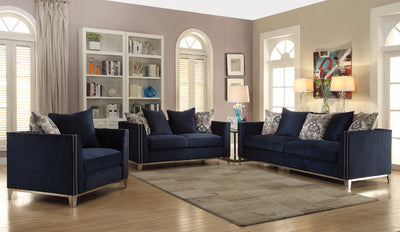 Majestic Sofa with 5 Pillows, Blue