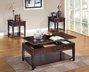 Wooden Coffee Table with Lift Top, Walnut Brown