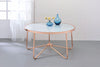 Striking Coffee Table, Frosted Glass & Rose Gold