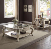 Charming Coffee Table, Brown& Clear Glass